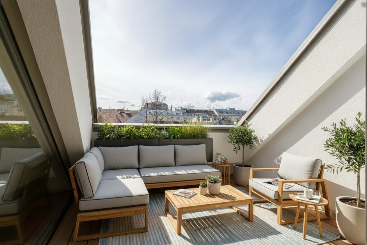 Erstbezug: Moderne DG-Wohnung mit 2 Terrassen und Fernblick in bester Lage